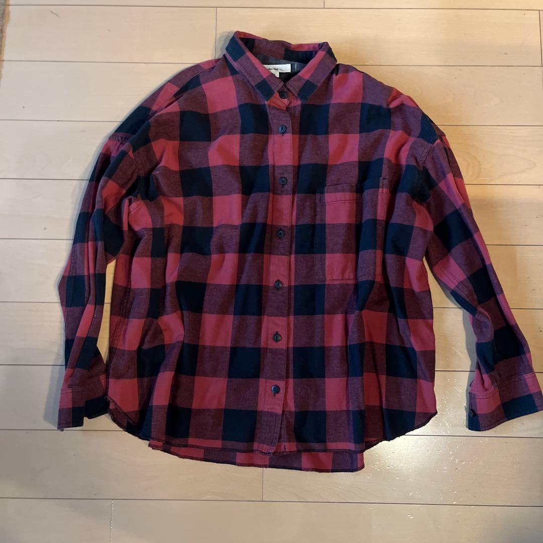 niko and  赤黒チェック長袖シャツ サイズ4 ニコアンドレディース