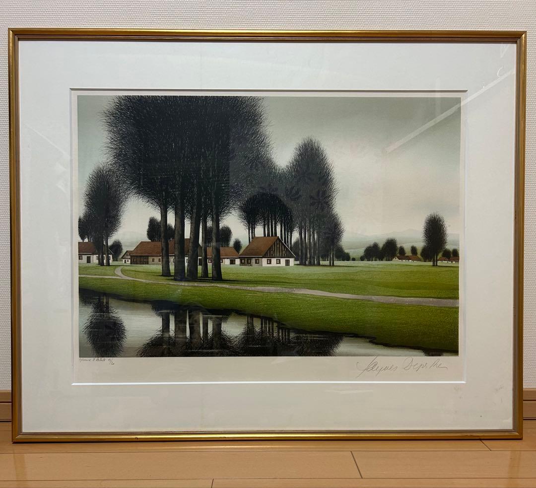 デペルト リトグラフ 田園風景　ゴルフクラブ