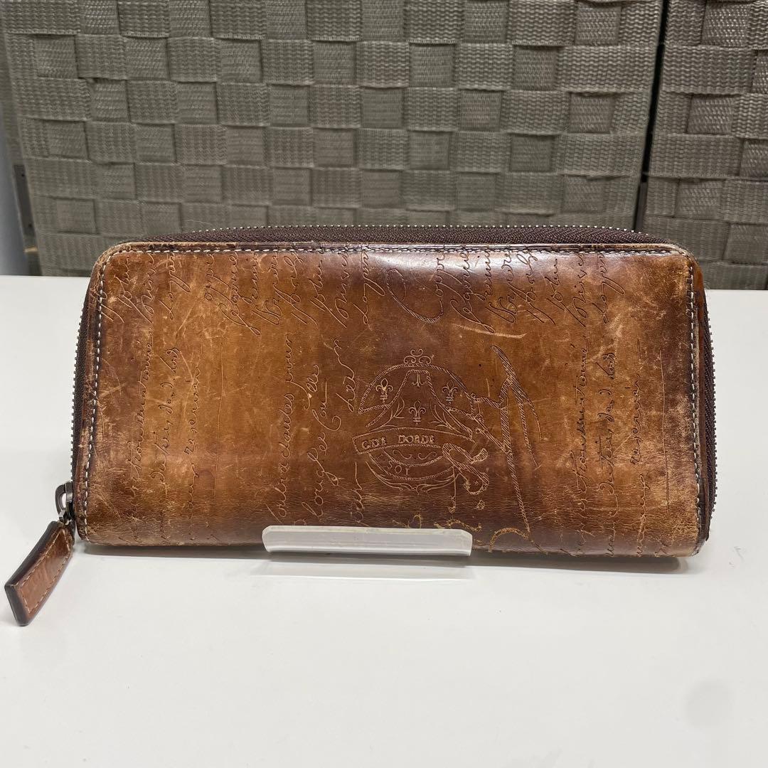 BERLUTI ベルルッティ カリグラフィー ブラウンレザー 長財布 - メルカリ