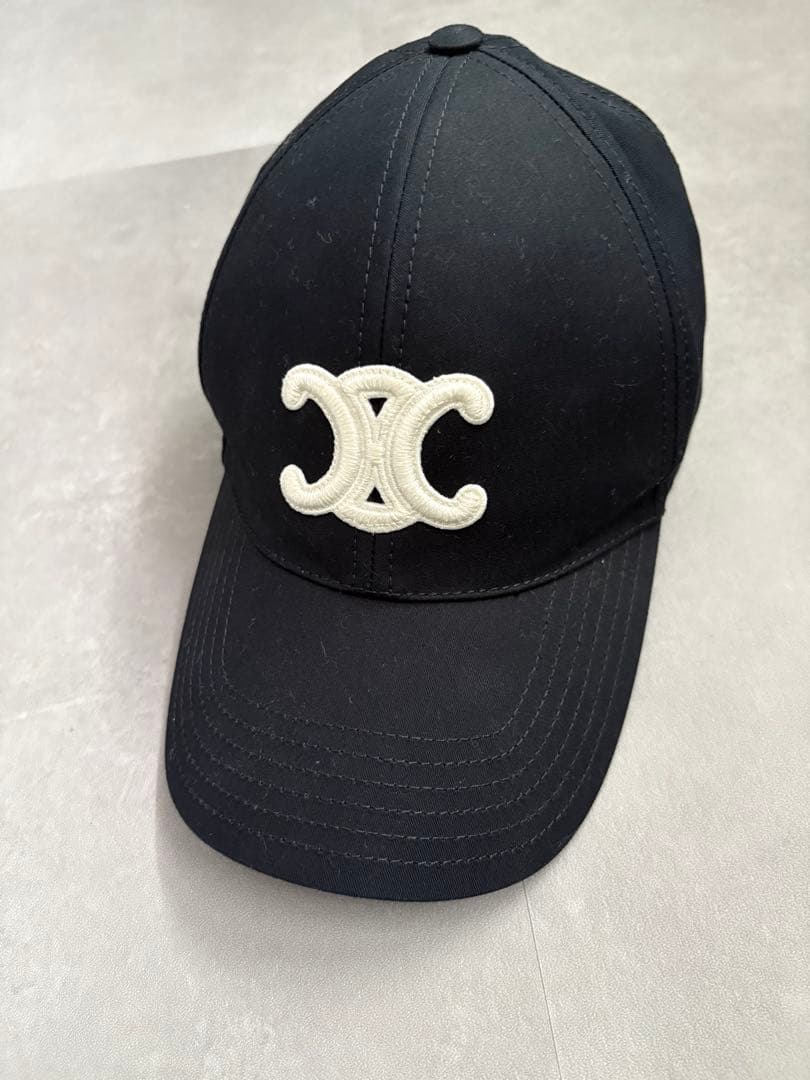 CELINE ブラック ベースボールキャップ M
