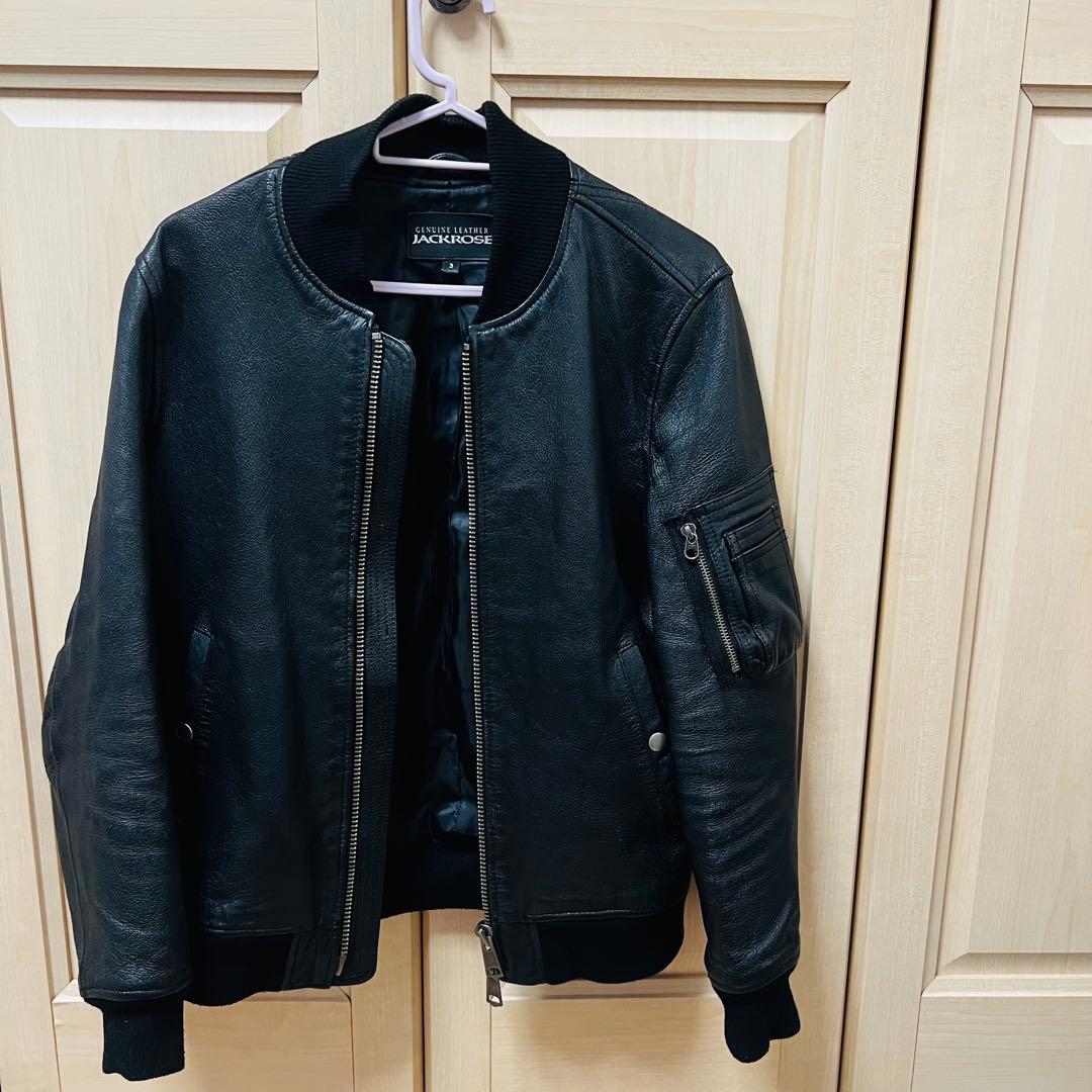 JACKROSE ジャックローズ 本革 レザージャケット MA-1タイプ JACKROSE（ジャックローズ） ラムレザー切り替えMA-1ジャケット