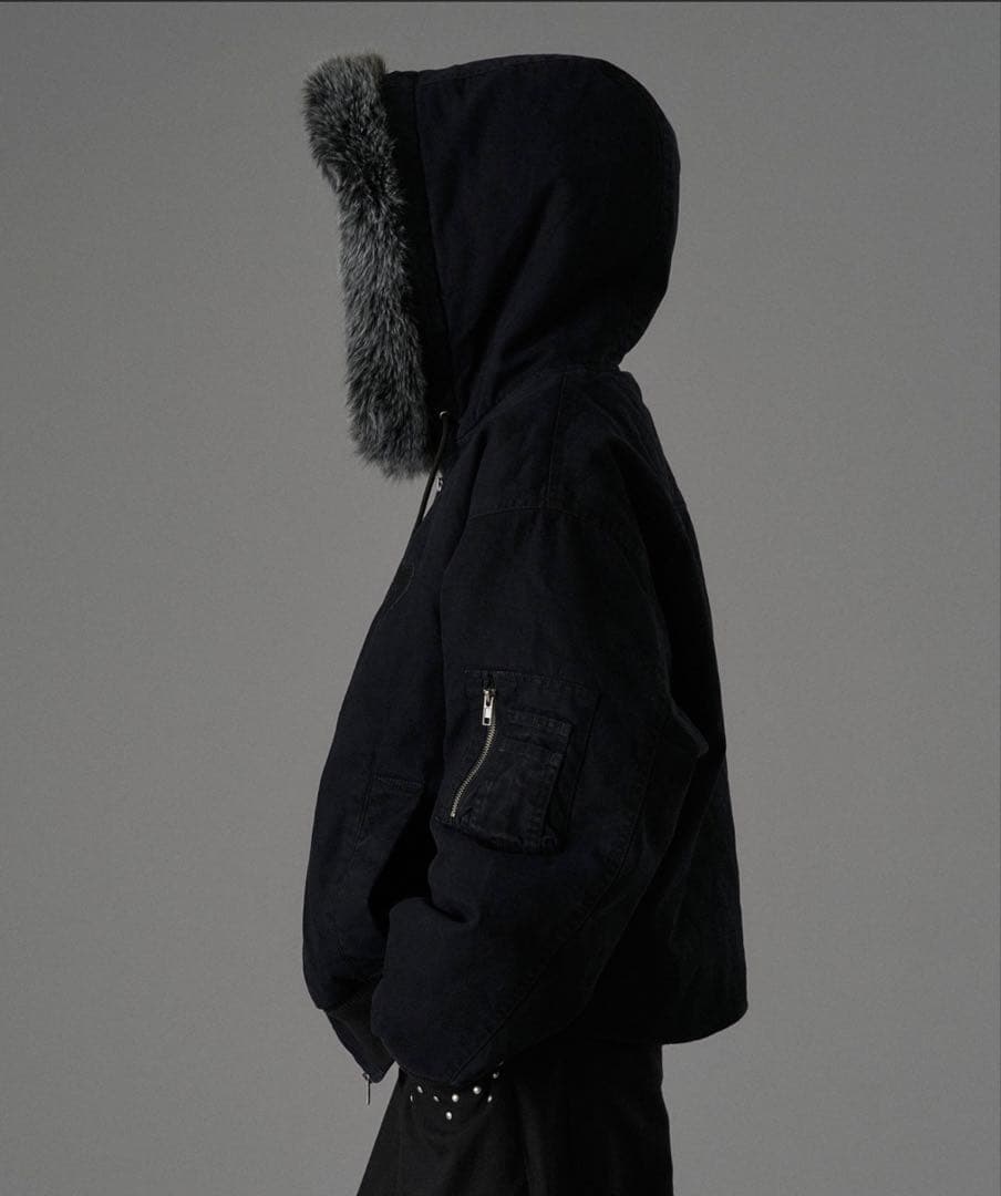 ONCILY ハートロゴ ダックジャケット ファー ブルゾン - メルカリ