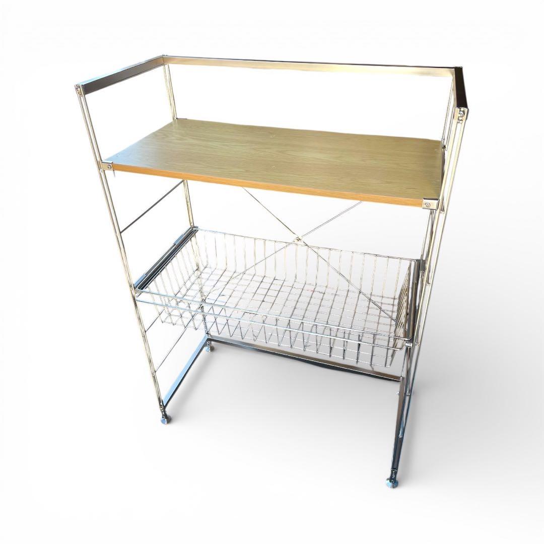 無印良品 幅84cm ステンレスユニットシェルフ 追加用ワイヤーバスケット付き