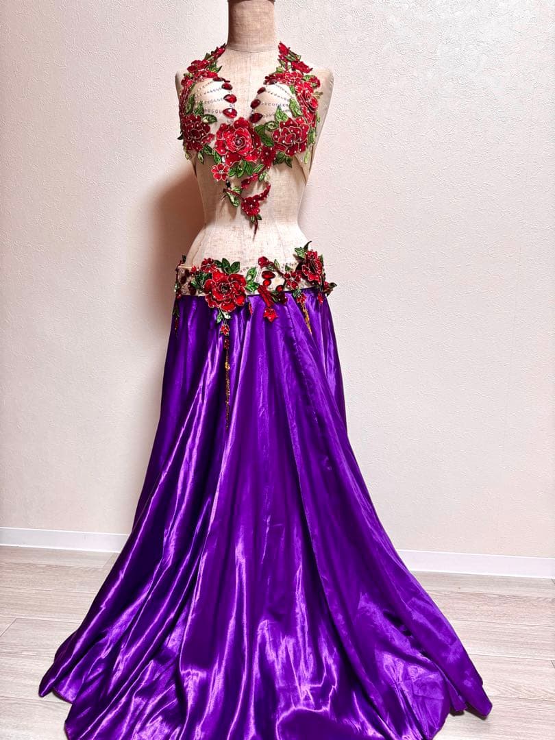 ベリーダンス バラ　衣装　ブラベルト　スカート