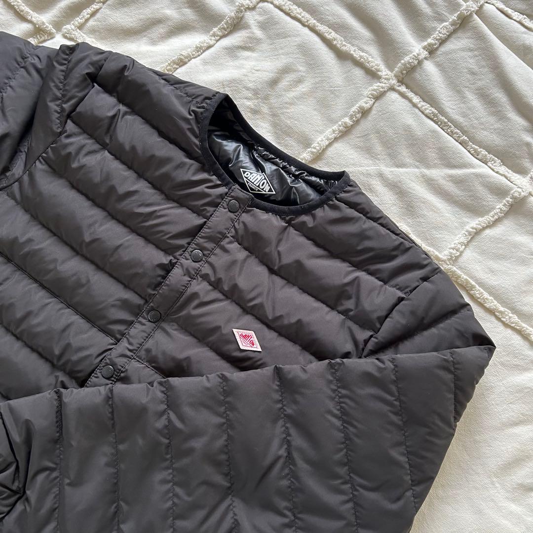 DANTON/ダントン　インナーダウン クルーネックダウンジャケット 黒　L DANTON/ダントン] インナーダウン クルーネックジャケット（ダウン