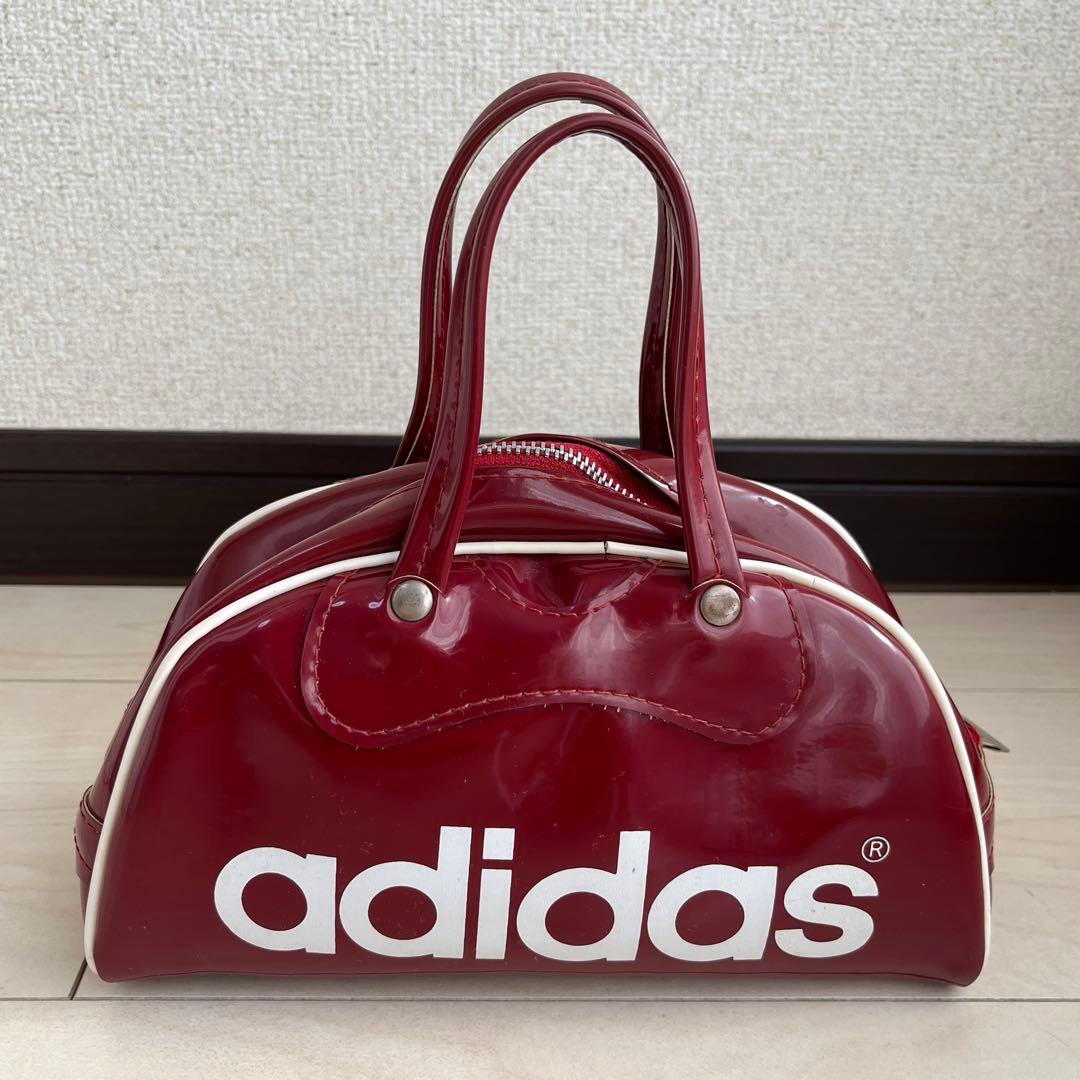 80s Y2K adidas アディダス エナメル ミニボストンバッグ ポーチ