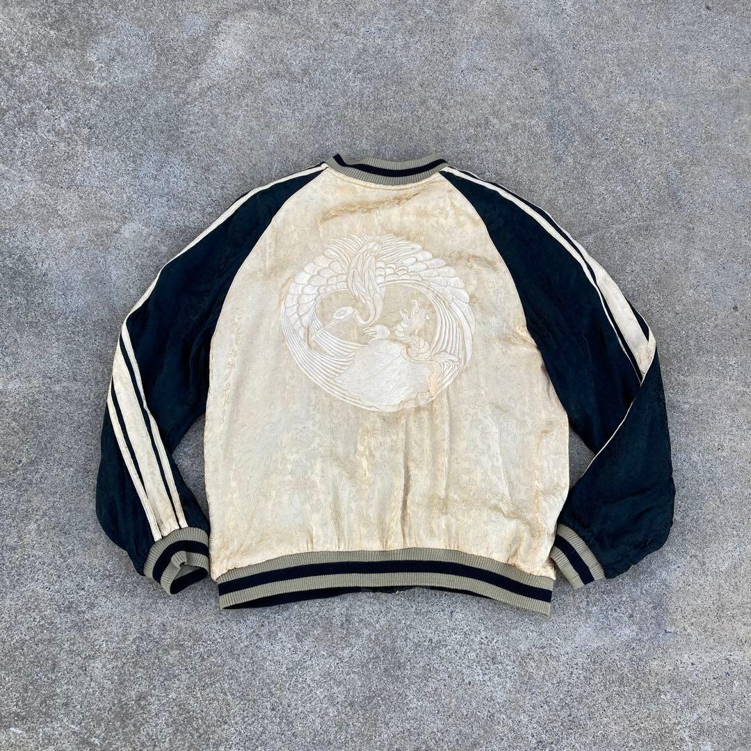 花旅楽団 和柄 スカジャン 鳳凰 刺繍 リバーシブル