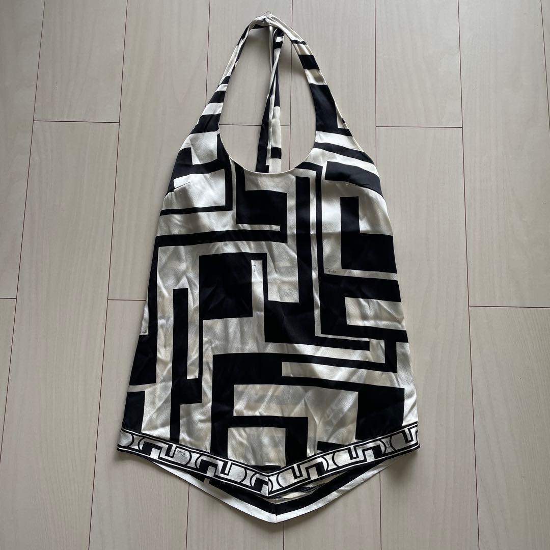 エミリオプッチ　モノクロ幾何学模様トップス EMILIO PUCCI エミリオプッチ カットソー【XS】半袖 総柄 トップス