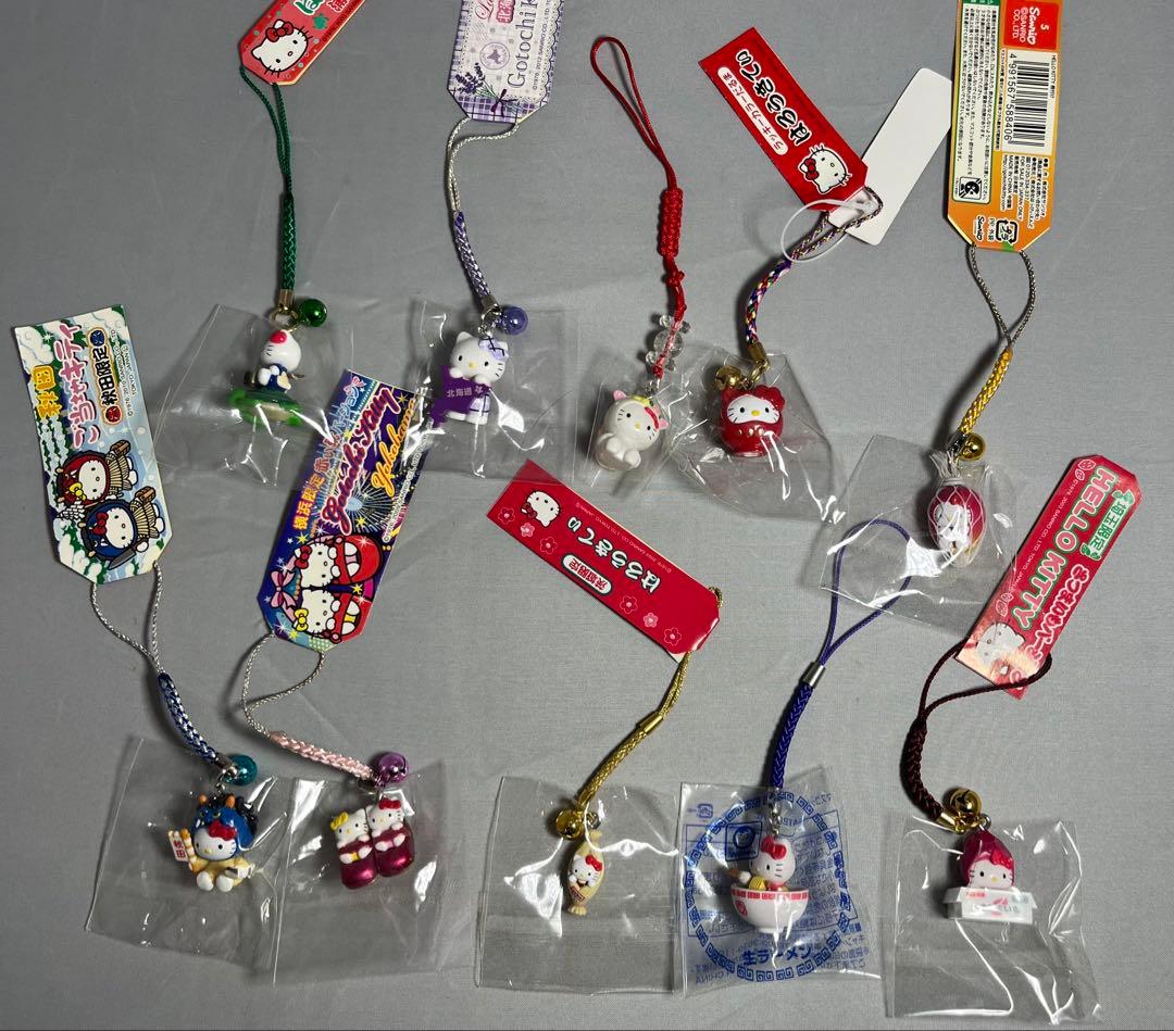 キティ　hello kitty ご当地　根付　ストラップ　10個　まとめセット