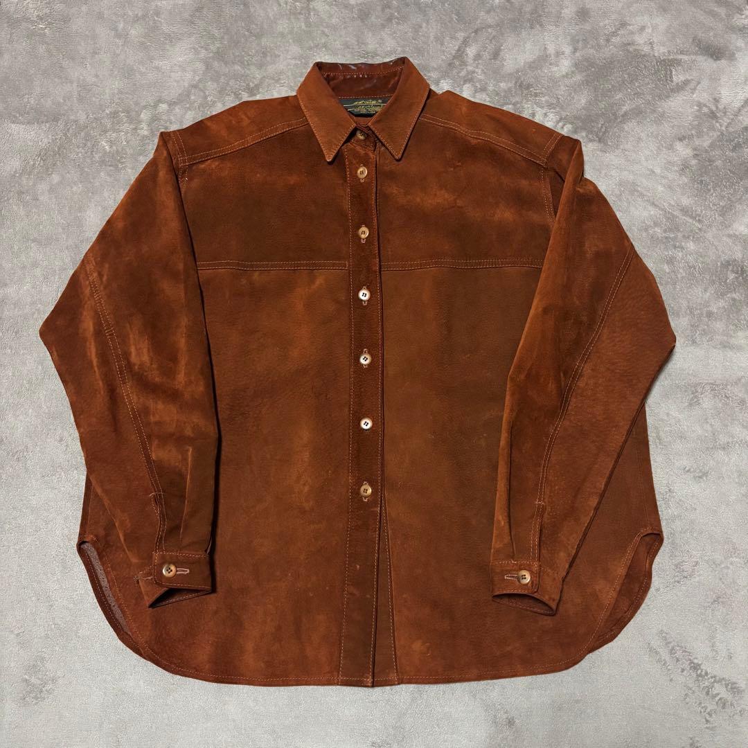 【希少】eddie bauer リアルレザースウェードシャツ