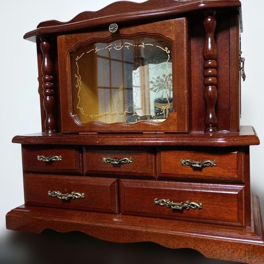 （未使用）木製クラシックアクセサリーケース 三協商事 オルゴール