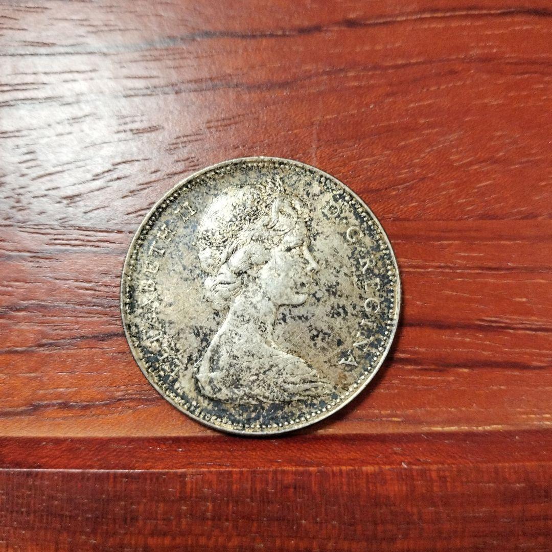 外国銀貨　カナダ1D銀貨　1965年