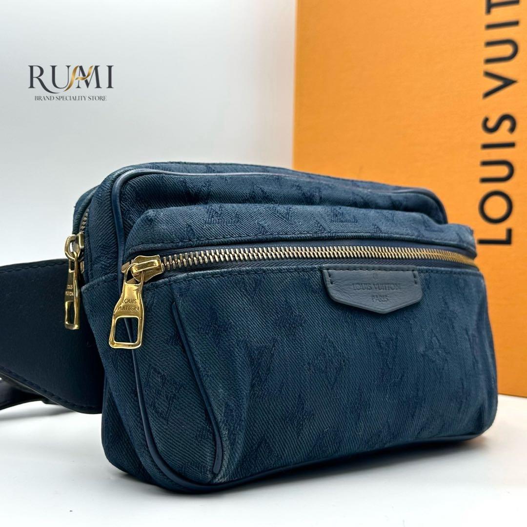 鑑定済✨ルイヴィトン モノグラム デニム バムバック アウトドア ボディバッグ LOUIS VUITTON（ルイ・ヴィトン） バムバッグ アウトドア モノグラム