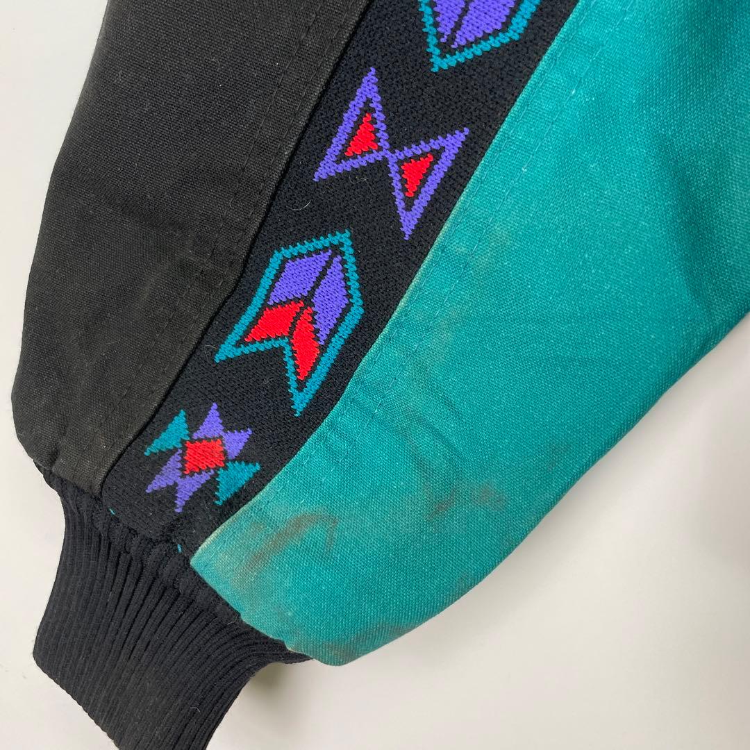 USA製デビッドジェームスDavid Jamesネイティブ柄ジャケット切り替え