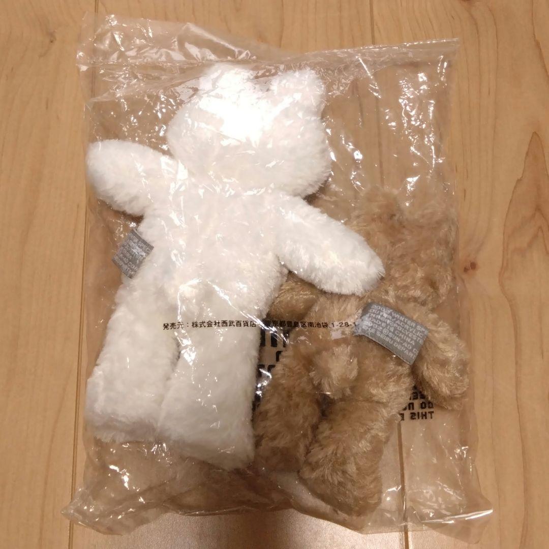 未使用☆おかいものクマ2002WINTERぬいぐるみ☆2点セット☆西武百貨店