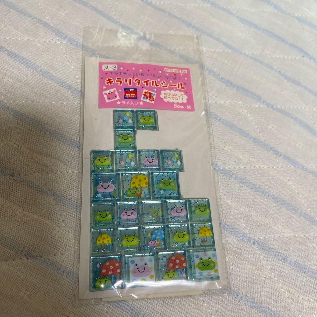 キラリタイルシール キューブ 平成レトロ ラメ入り サンエックス
