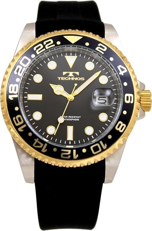 [テクノス] 腕時計 デイト 100周年モデル T6C28GB メンズ ブラック