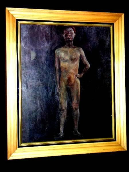 ♥値下げ！　大きな 　油彩画　Ｆ１５号　【人物】　油絵　アンティーク　レトロ