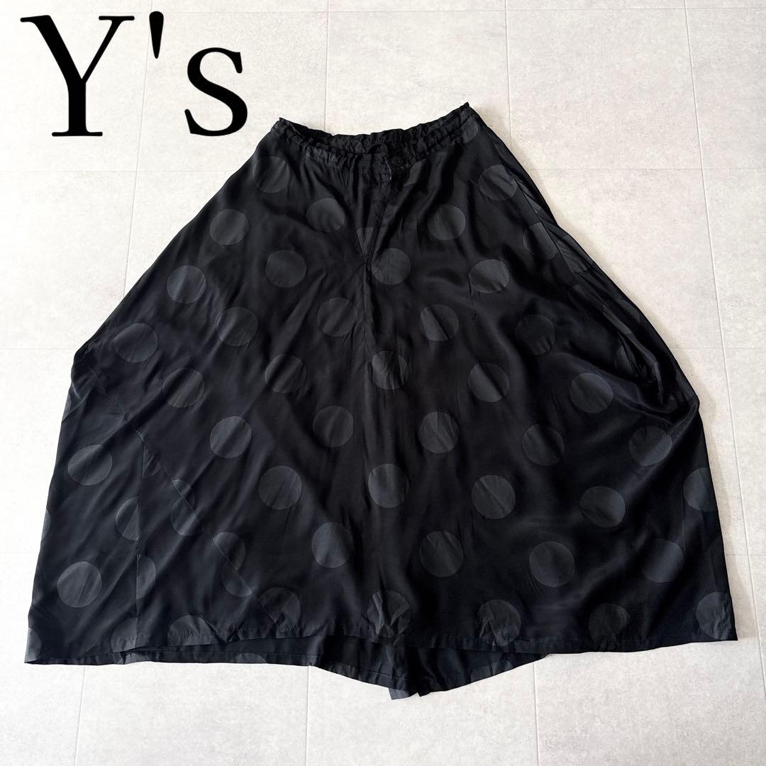 美品✨️ ワイズ 変形ドットスカート S ブラック 水玉 レーヨン100%