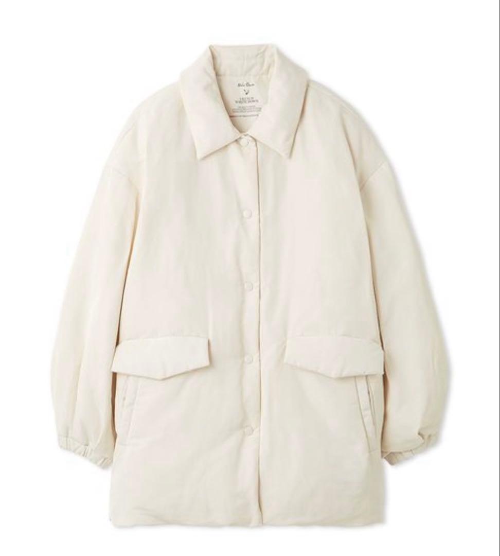 ミラオーウェン　ステンカラーテントシルエットダウンジャケット　ダウン