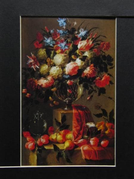 フアン・アレリャーノ、花と果物、超希少、新品額付、状態良好