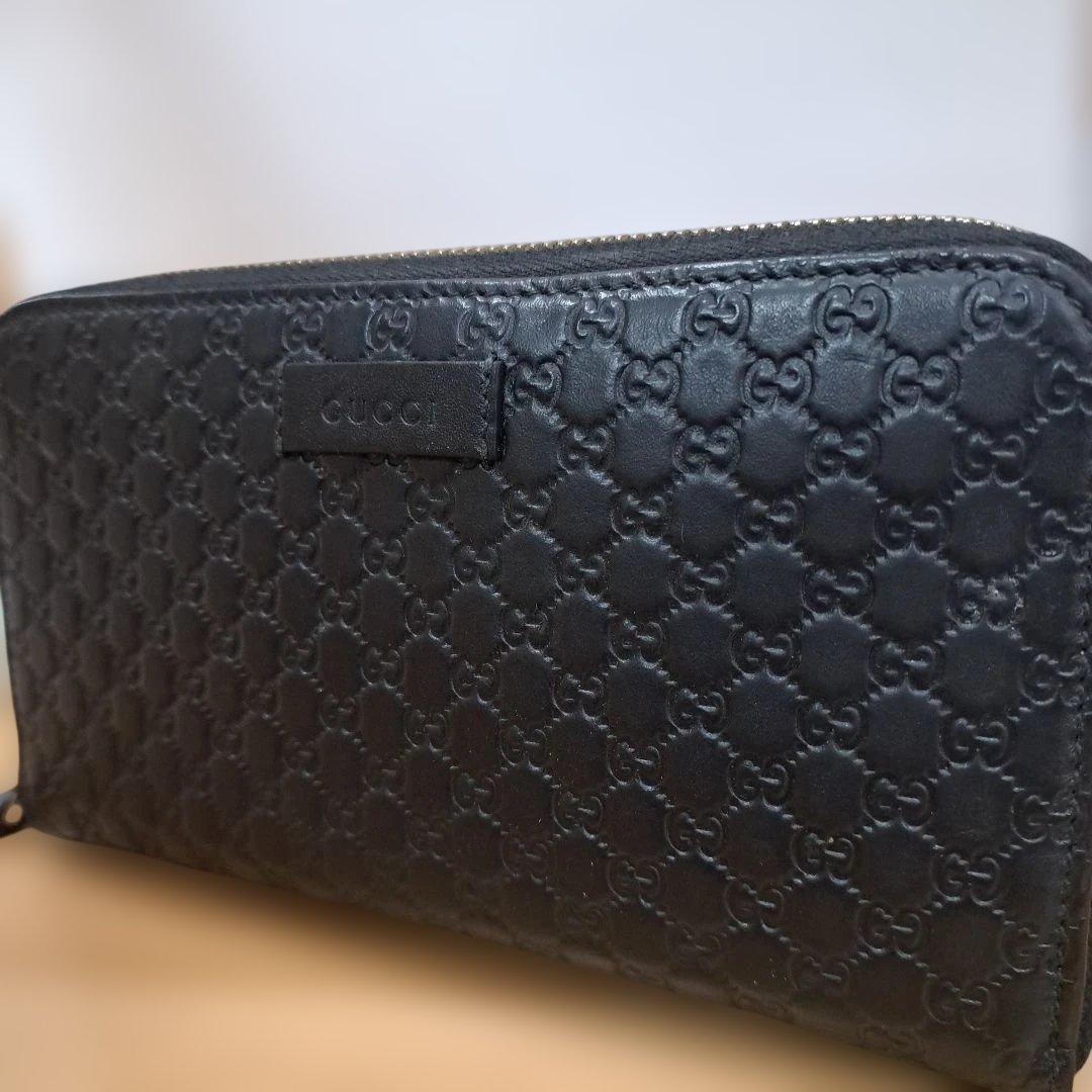 GUCCI GGパターン ブラックレザー長財布　最終値下げ