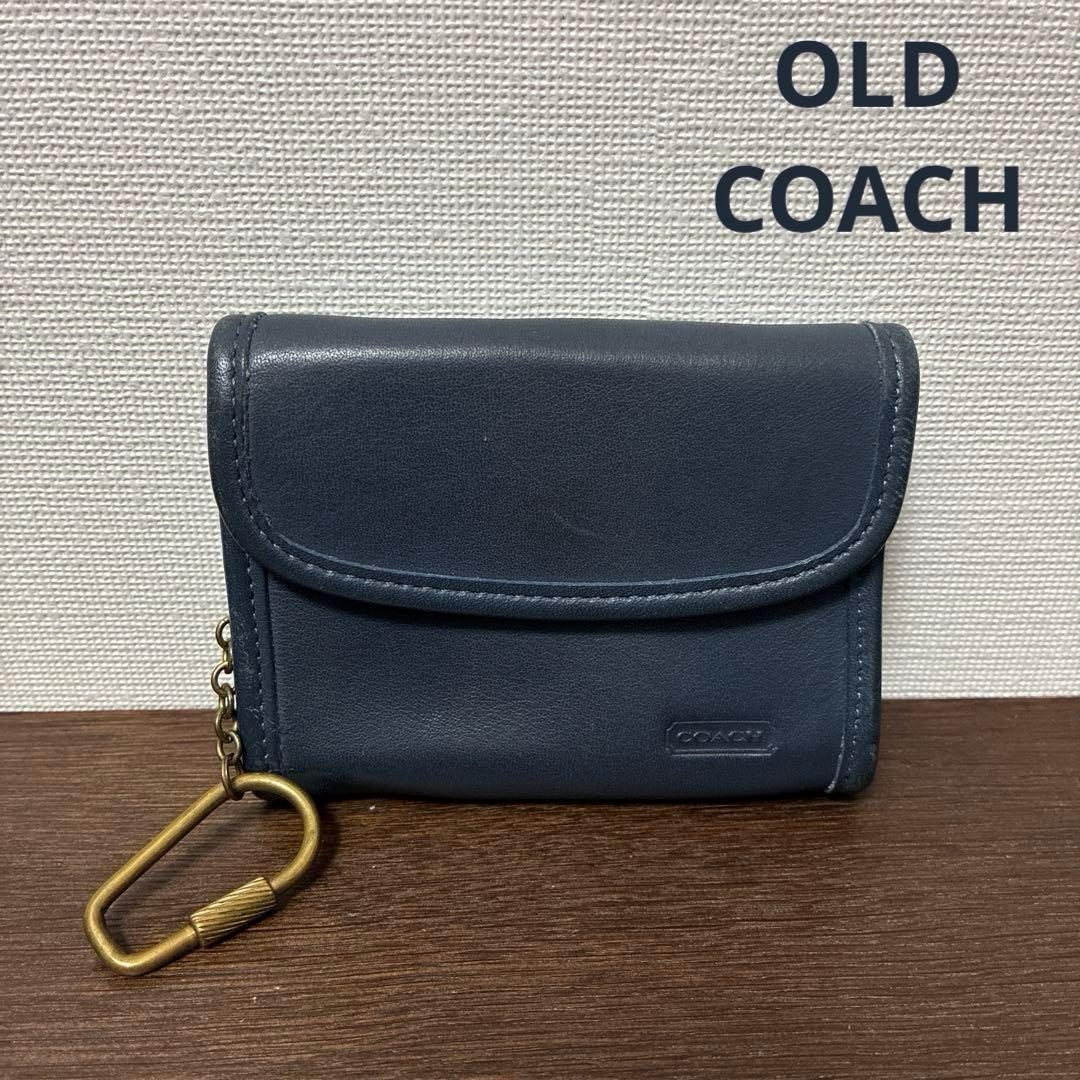 OLD COACH オールドコーチ　ブルーレザー　ケース　キーケース