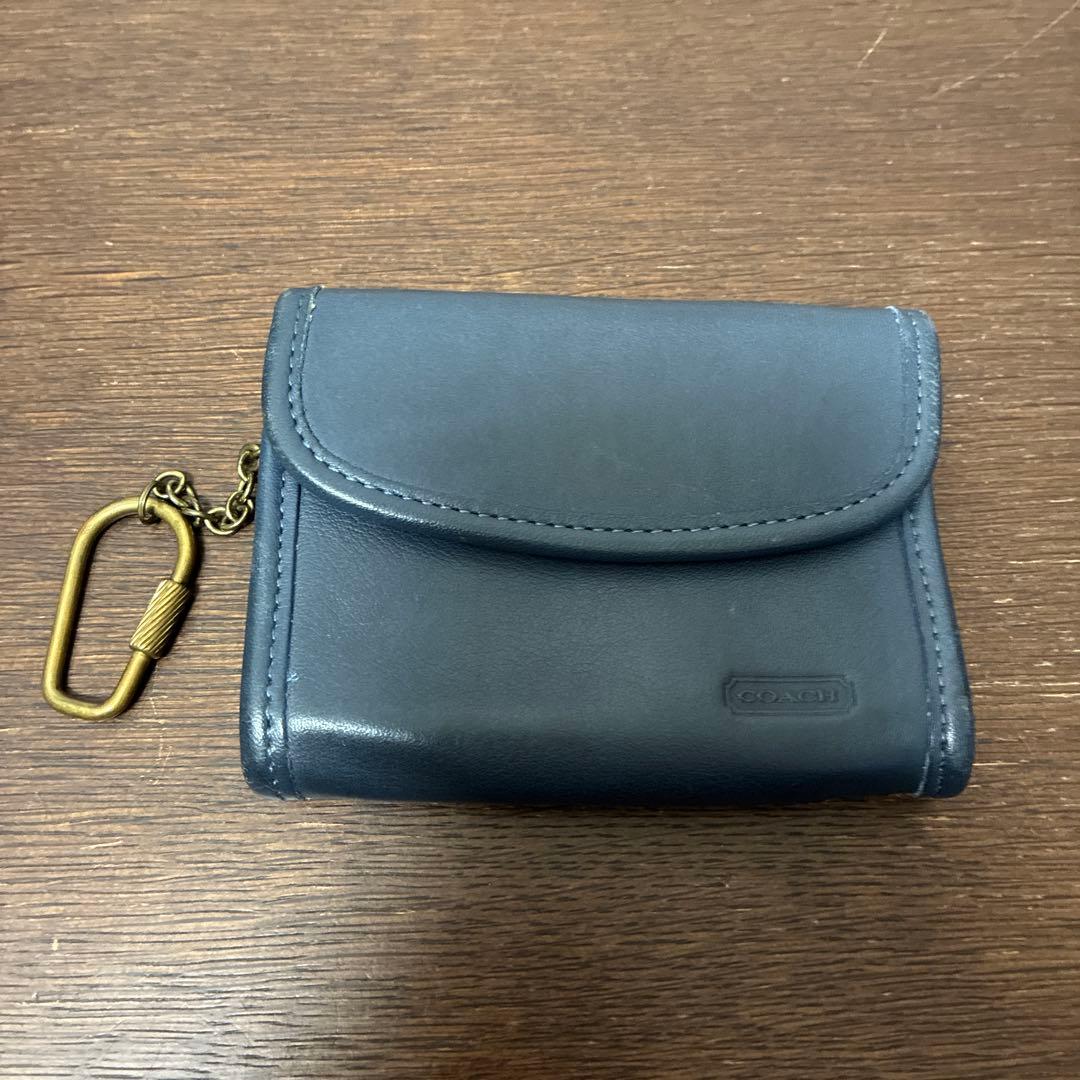 OLD COACH オールドコーチ ブルーレザー コインケース キーケース OLD