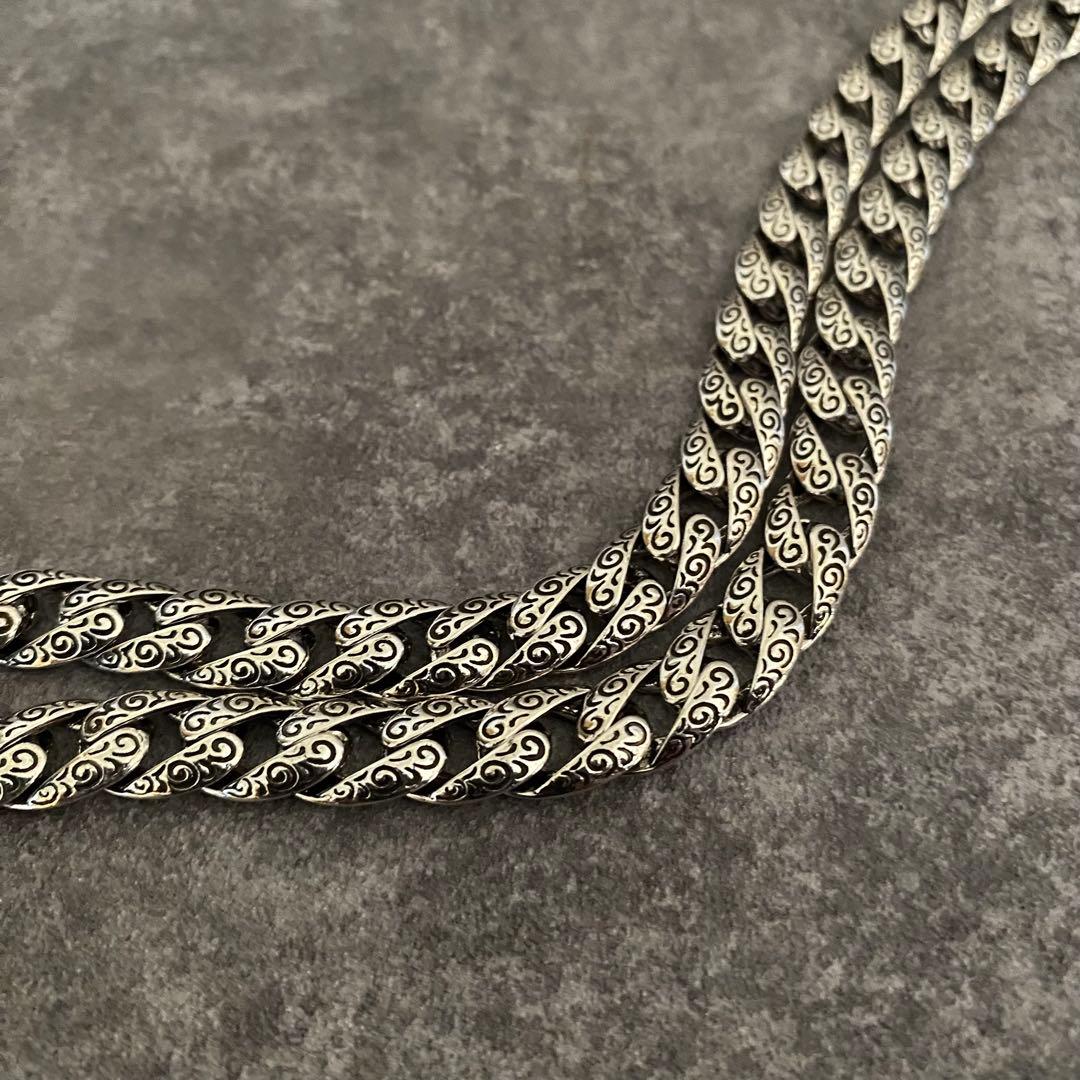 メキシカンジュエリー シルバー 喜平チェーン ネックレス 渦巻き