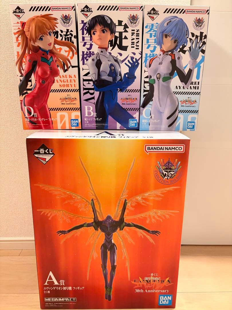 エヴァンゲリオン　1番くじ　フィギュア4点セット　A賞　B賞　C賞　D賞　上位賞