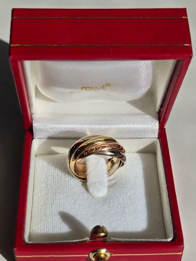 週末SALE☆希少☆カルティエ トリニティリング 5連 47 保証書 ケース