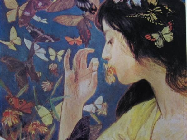 藤島武二、蝶、希少画集画より、新品高級額装付 - メルカリ