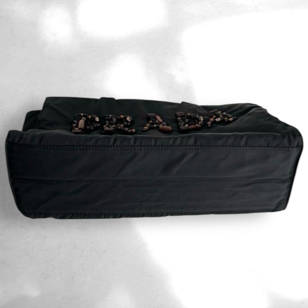 PRADA】テスート ポコノ ナイロン ビーズロゴ トート ショルダーバッグ