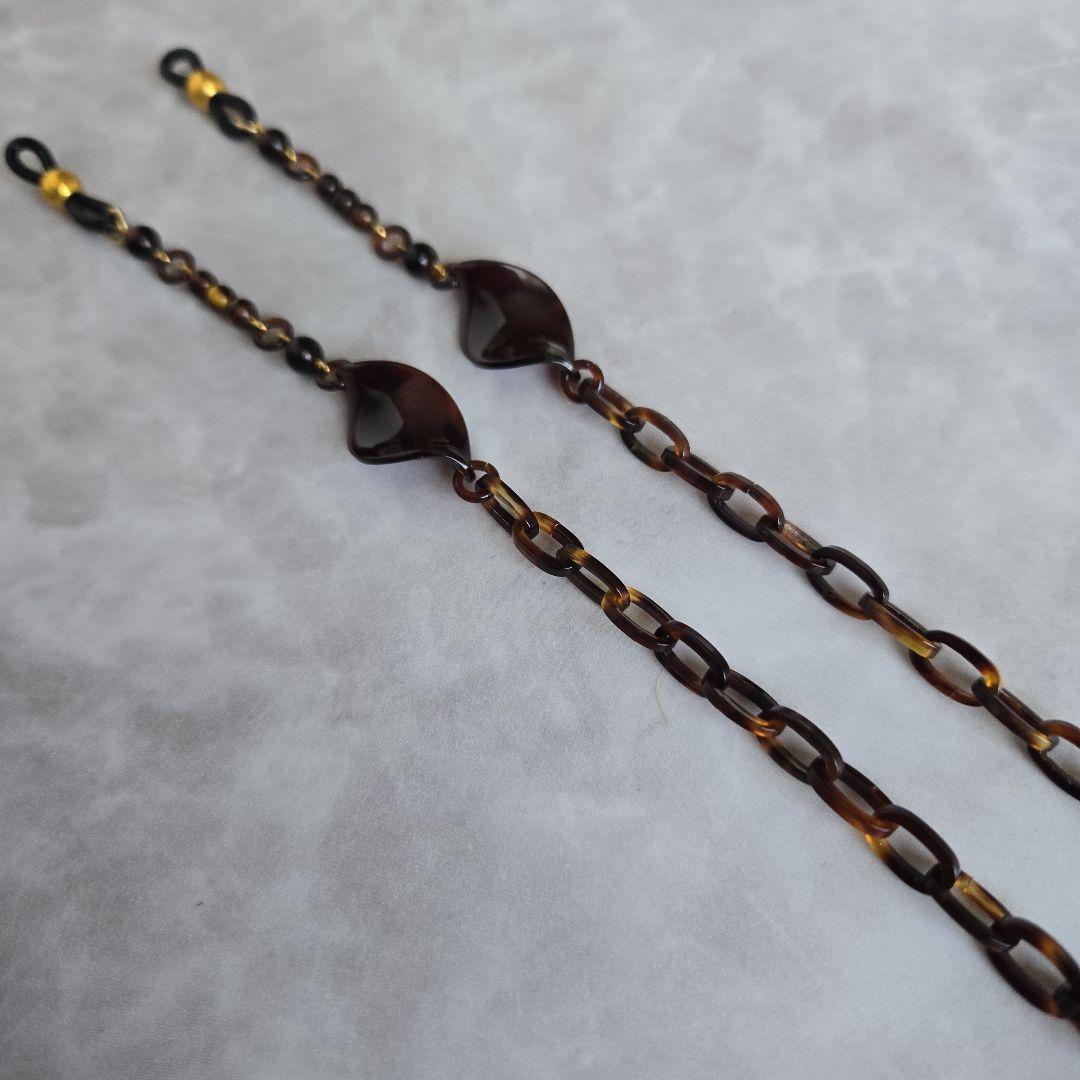 鼈甲メガネチェーン本鼈甲8べっ甲着物工芸品大人のメガネチェーン