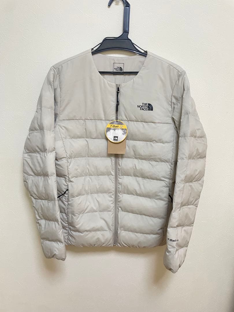 ノースフェイス ラウンドネックダウン T Ballジャケット ICEグレー S