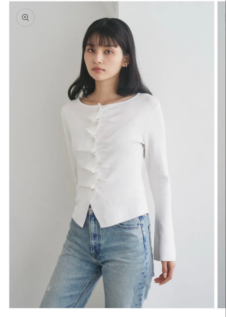 connse コンセ　フロントタックギャザーニットトップ