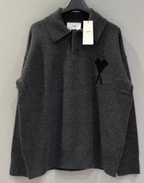✨新品✨Ami Paris ポロニットグレー M