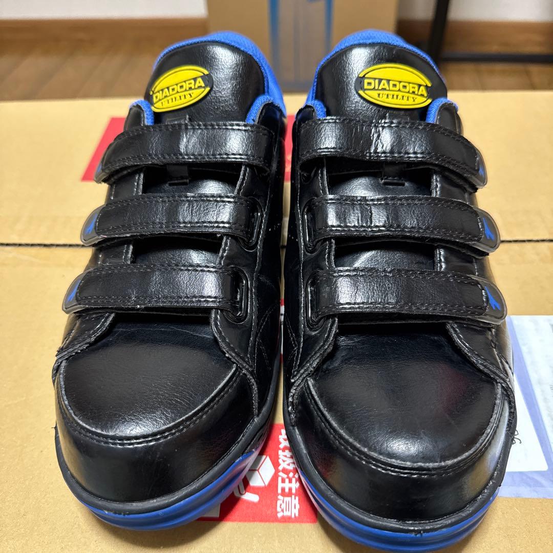 DIADORA 安全靴 ブラック/ブルー ベルクロ 26,5cm