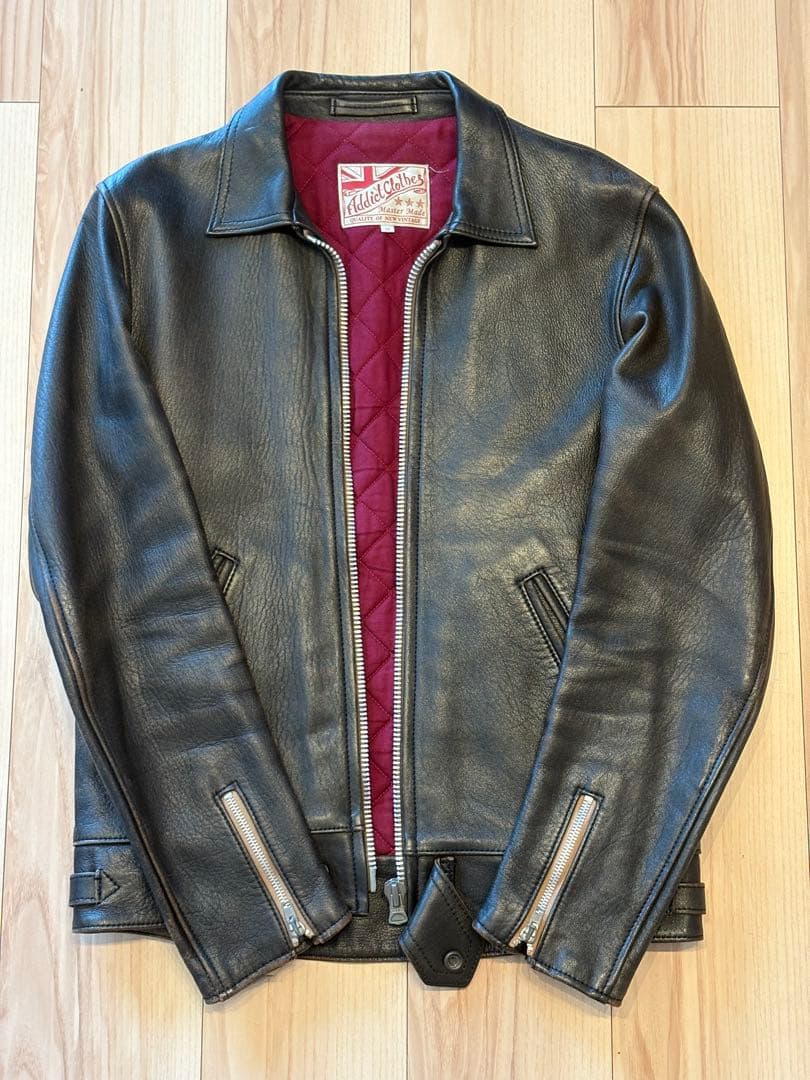 Addict Clothes シングルライダースジャケット 36 ブラック アディクトクローズ ADDICT CLOTHES ライダース ジャケット ダブル