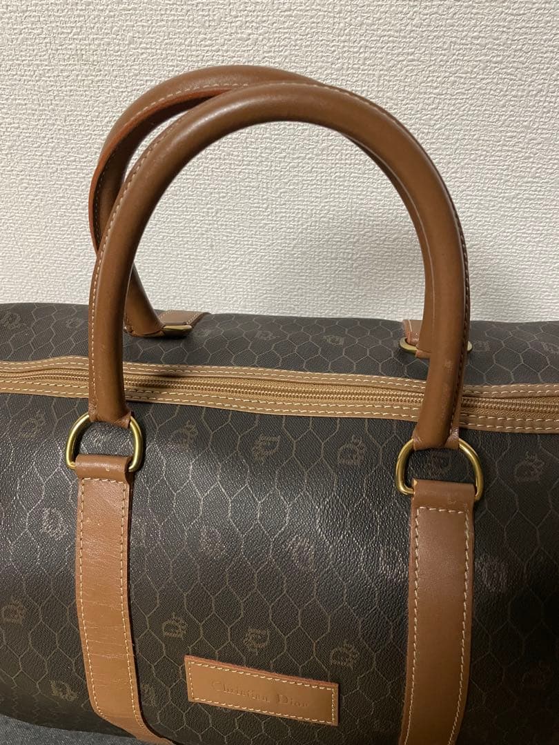 《美品》 Christian Dior ボストンバッグ ブラウン ハニカム 旅行