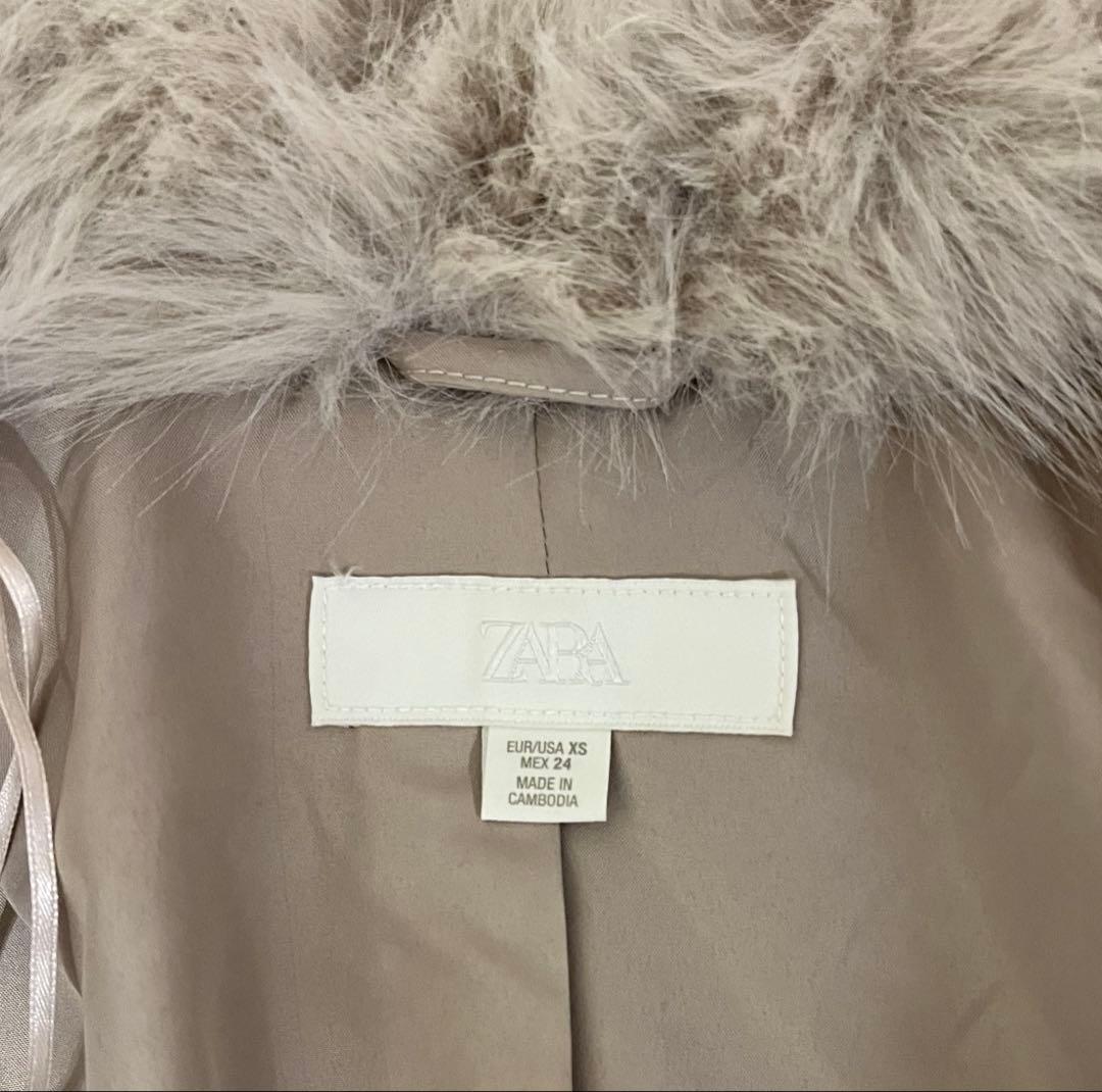 ZARA フェイクファーショートコート XS - メルカリ