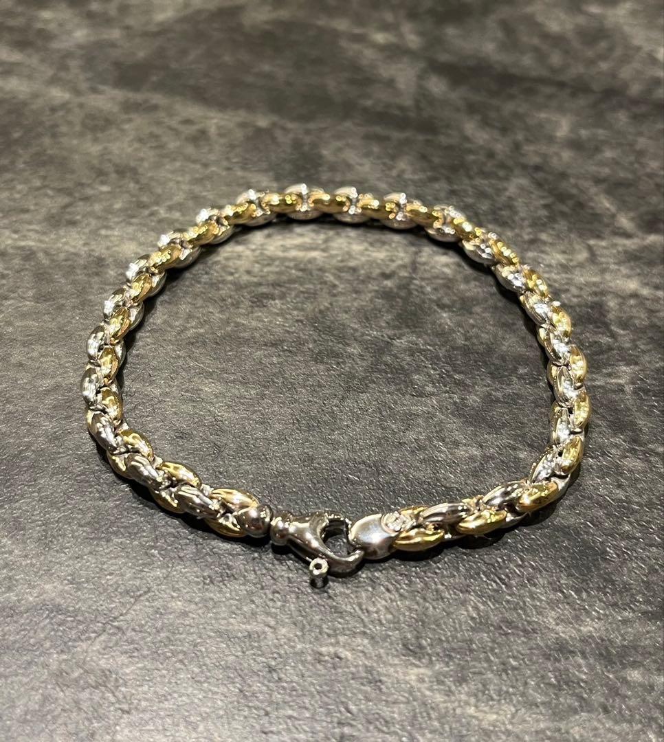 アクセサリー SILVER925 GOLD MIX DESIGN BRACELET