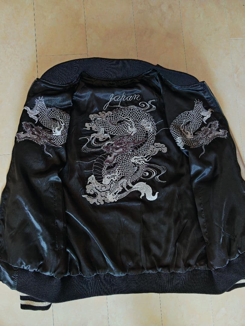 2面用 Studio Hiro Japanese 日本 スカジャン サテン 虎龍