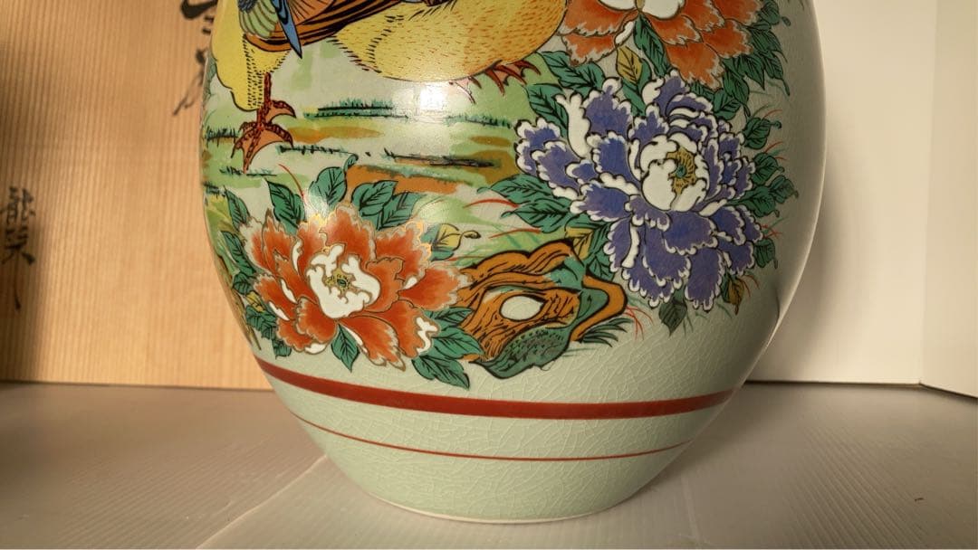 九谷焼 鳥の絵柄 花瓶 陶器 壺 未使用品 - メルカリ