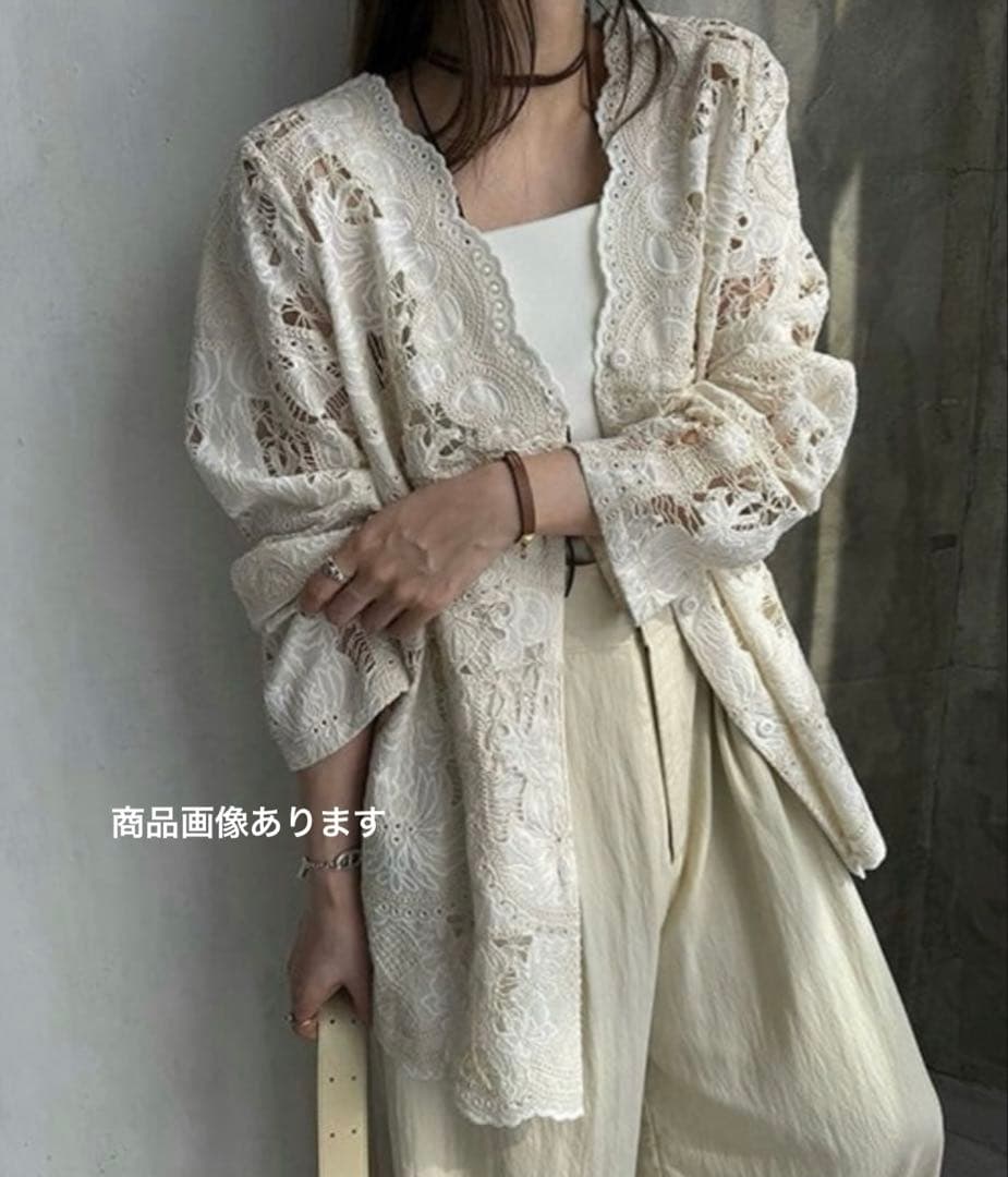 新品　タグ付きwillfully /スカラップパッチワークレースシャツジャケット