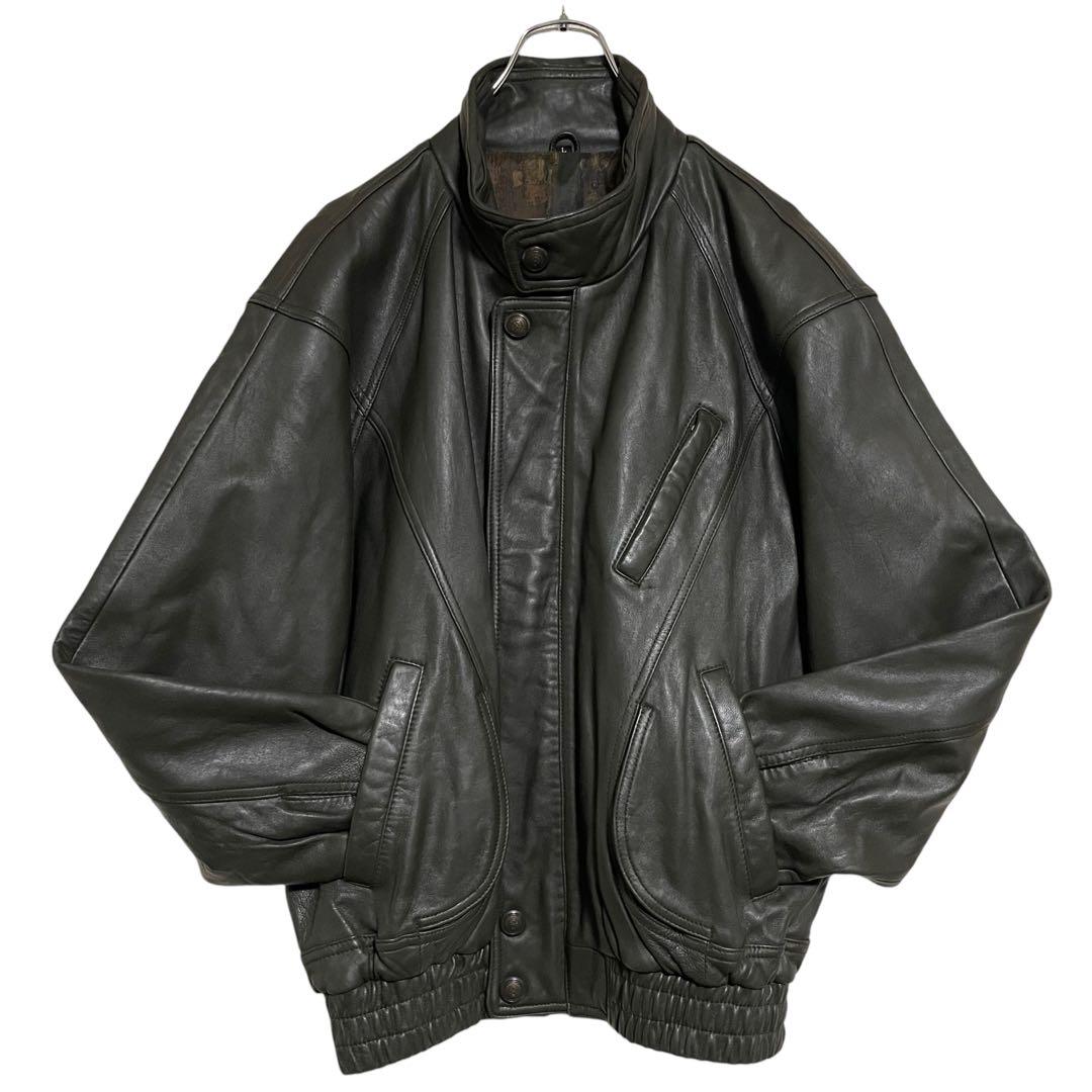 大きいサイズ【vintage】羊革 本革ラムレザーライダースジャケット