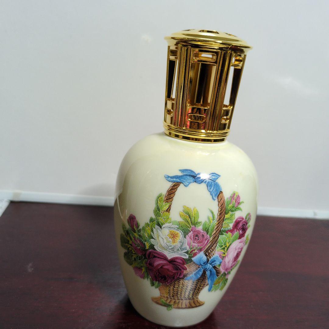 ランプベルジェ社 アンティークアロマランプ 花かご　陶器