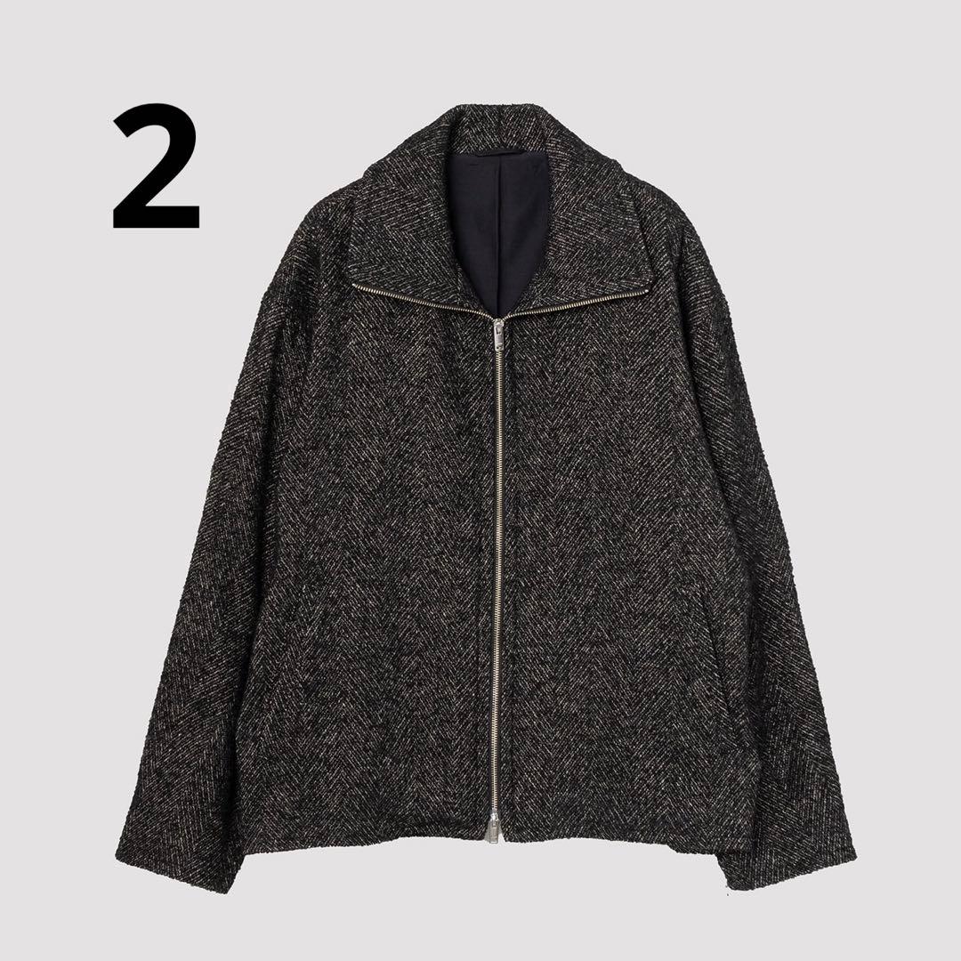【タグあり】TWEED STAND COLLAR ZIP BLOUSON 2