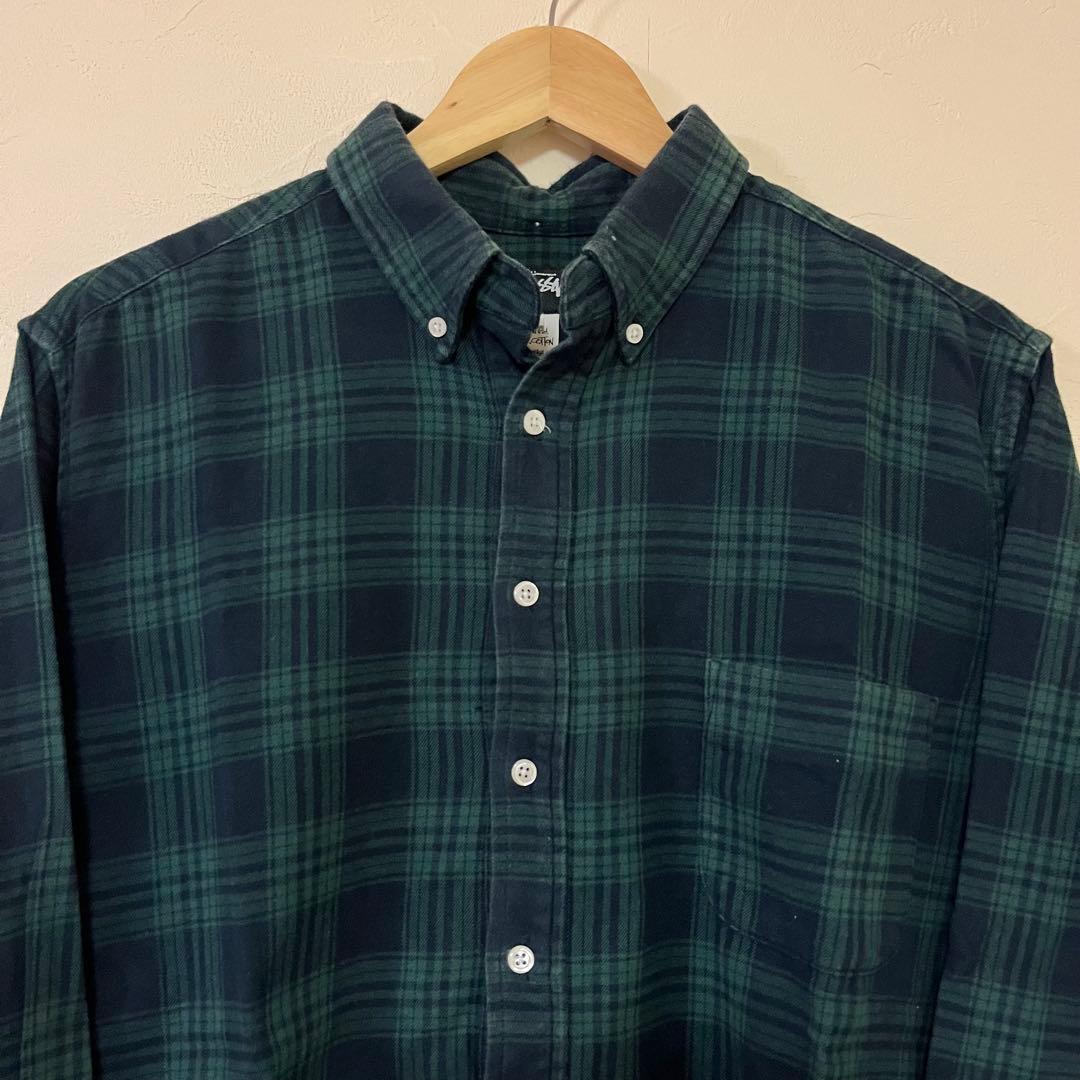 80S USA製 OLD STUSSY 黒タグ ブラックウォッチ ネルシャツ L - メルカリ