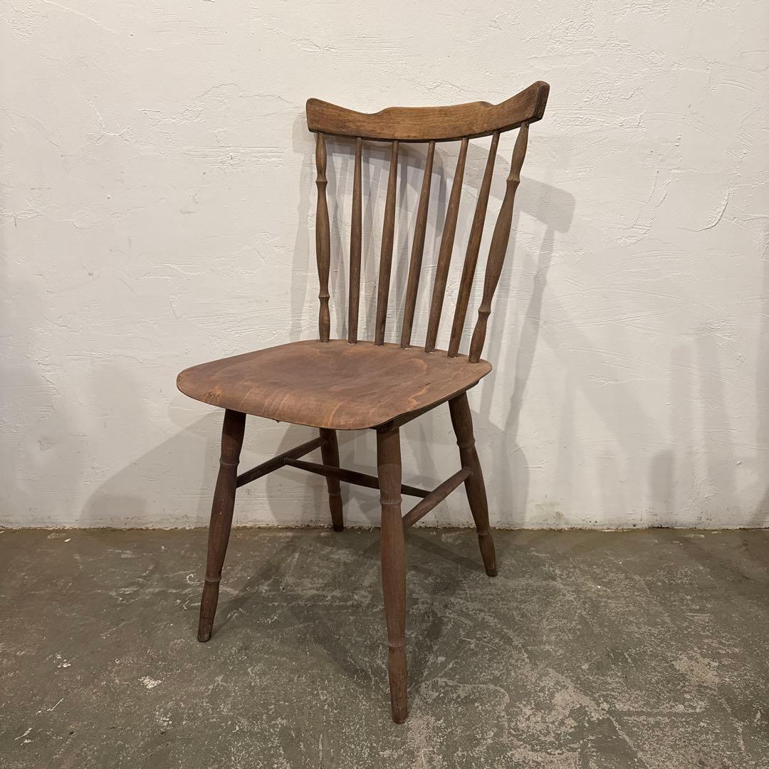hangoutヴィンテージ　カフェチェア　剥離　木製　ダイニングチェア